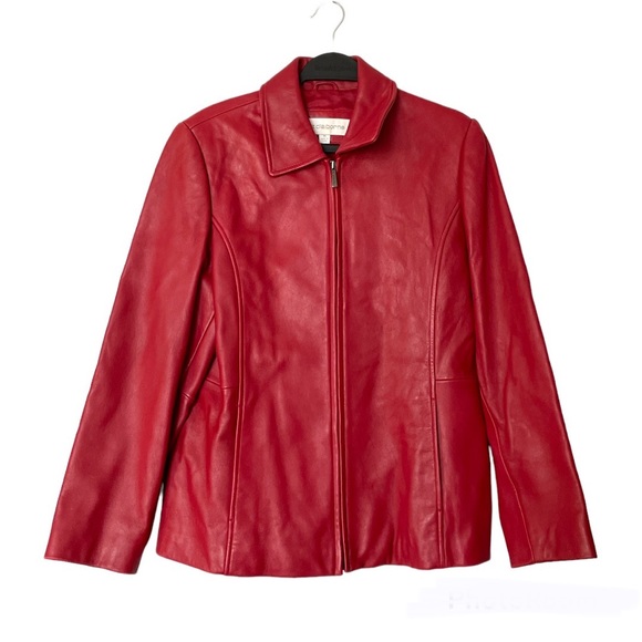 Liz Claiborne Jackets & Blazers - Liz Claiborne Red Leather Jacket Size Medium